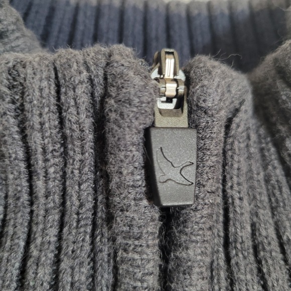 Eddie Bauer Pullover Sweater Mens Size Large Long Sleeve 1/4 Zip Dark‎ Gray 0397 - Picture 3 of 10